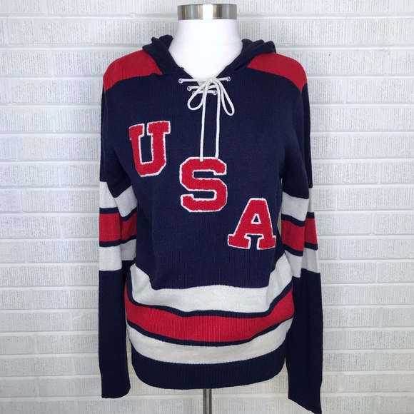 usa hockey lace up hoodie